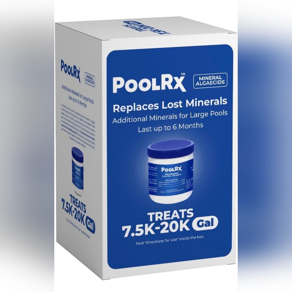 Pool RX 102001 6 Month Swimming Pool Algaecide Replacement, 8 oz, Blue